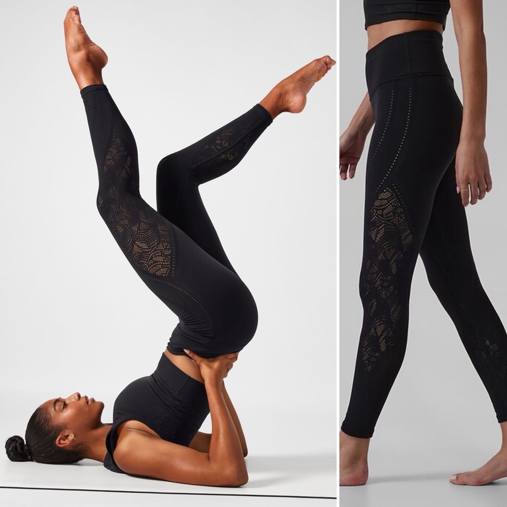 Athleta Sutra Lace Tight Black S/M NWT